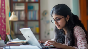 Girl Studying on Laptop