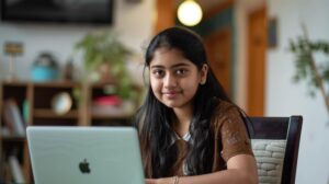 Girl using Laptop